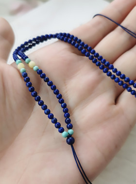 CQ12 相逢 简约不简单 天然青金石吊坠链 蜜蜡绿松翡翠玉吊坠挂绳