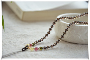 素雅 天然茶晶吊坠链挂绳  搭配碧玺蜜蜡 手工编制 时尚百搭 新品