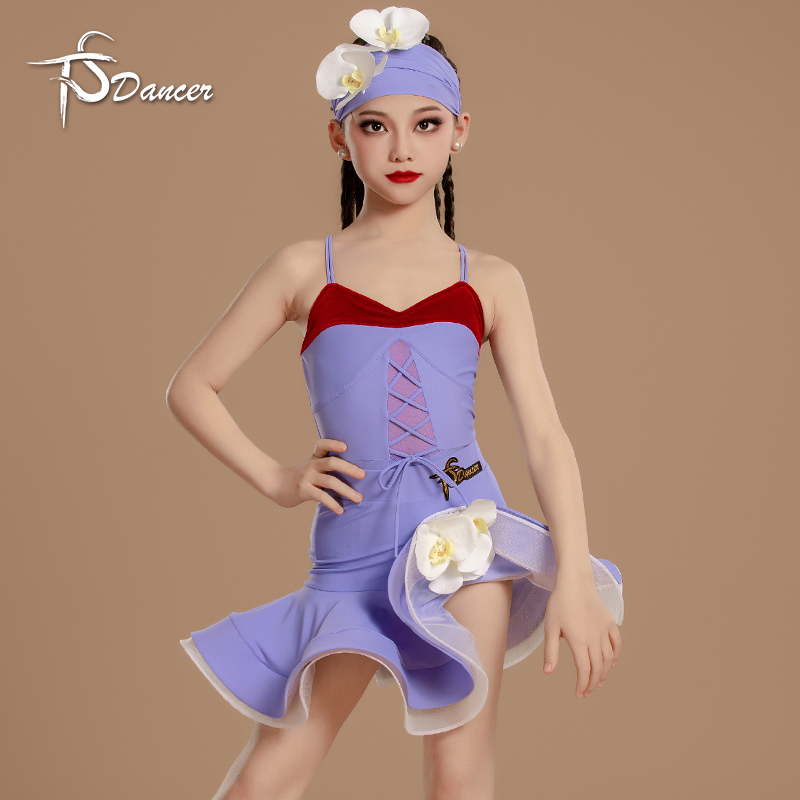 星舞林少儿拉丁舞服2025春夏新款女童舞蹈练习服高级拉丁舞蹈服