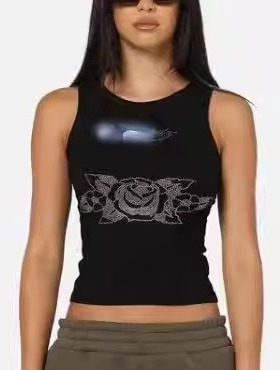 塔米家 澳洲潮牌ED街头钉钻logo无袖背心上衣  C4-3