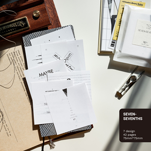無七｜SEVEN-SEVENTHS 手帐便签 方形便签 黑白盐系素材