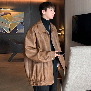 OVERSIZE 秋冬宽松扎染夹克外套男士皮衣 KP703 P108图片