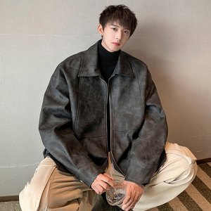 OVERSIZE 秋冬宽松扎染夹克外套男士皮衣 KP703 P108图片