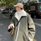 羊羔毛加厚外套男拉链宽松翻领棉袄冬季潮棉衣MF313P128，男装棉衣，电商A070