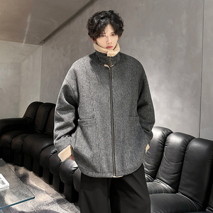 羊羔绒设计感冬棉服男宽松加厚保暖毛呢棉袄外套棉衣 NF312 P128图片