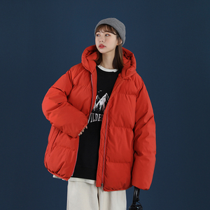 简约中性风情侣装棉衣外套宽松连帽男女面包服 MF01 P110图片