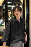 风肌理感金属宽松衬衣休闲男衬衫CS923P48，男装衬衫，电商A070