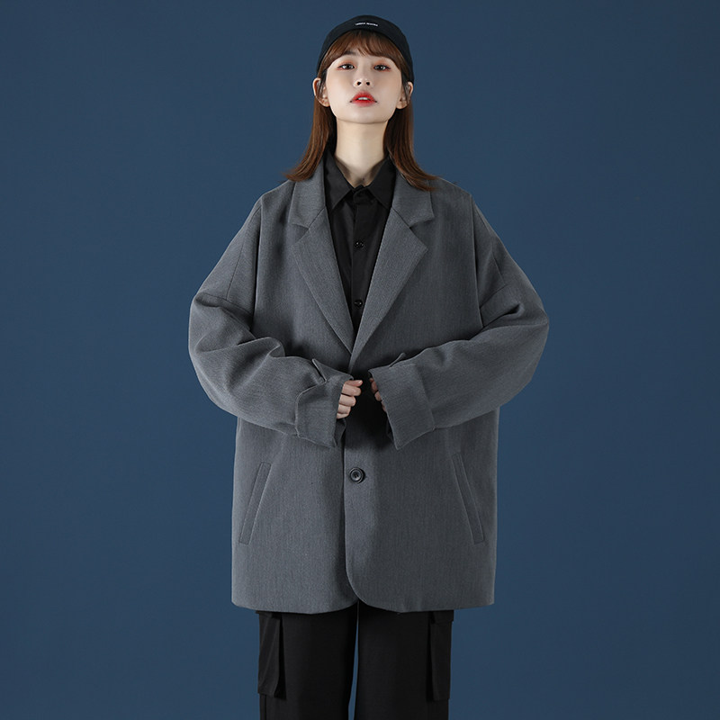 简约新中性风休闲西装外套宽松男女情侣雅痞小西服201P85,男装西服套装,电商A070