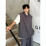 背心马甲套装宽松连帽潮牌T恤短裤男短袖2件套装AZ753P75，男装牛仔裤，电商A070