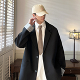 新款潮流痞帅男生宽松撞色西服单排扣休闲西装XZ206P85，男装西服套装，电商A070