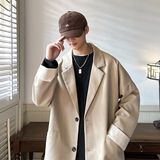 新款潮流痞帅男生宽松撞色西服单排扣休闲西装XZ206P85，男装西服套装，电商A070