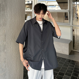 高街美式工装立体袋衬衣夏季男短袖宽松衬衫AS919P50，男装衬衫，电商A070