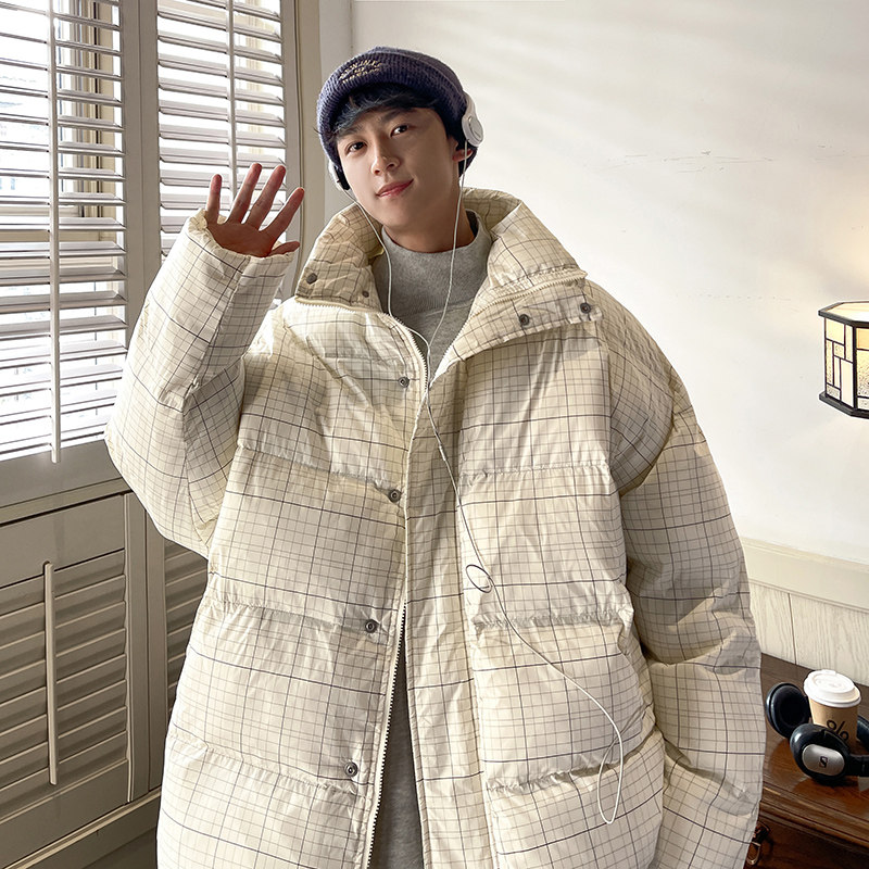 个性格子加厚连帽棉服男外套潮棉衣MF130P115,男装棉衣,电商A070