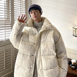 个性格子加厚连帽棉服男外套潮棉衣MF130P115，男装棉衣，电商A070