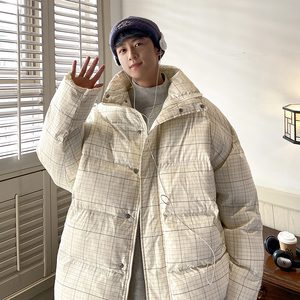 个性格子加厚连帽棉服 男外套潮 棉衣 MF130 P115图片