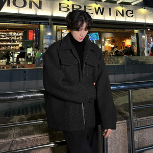 毛呢小香风外套男高级感短款厚呢子上衣轻奢痞帅夹克 JK361 P118图片