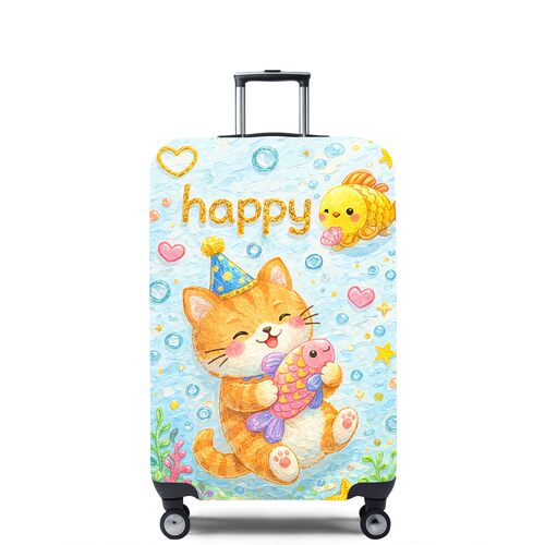 萌趣可爱风1猫咪弹力箱套拉杆箱旅行旅游登机行李皮箱保护罩防尘