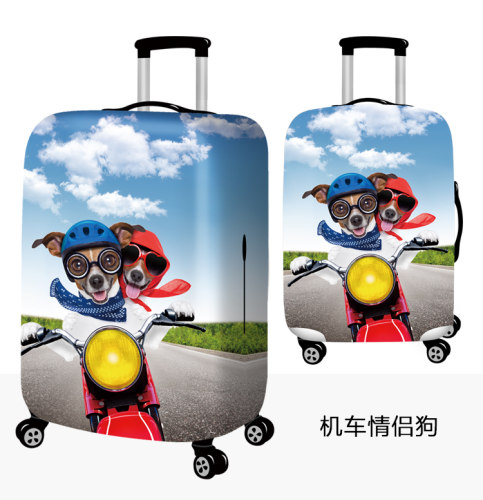 机车情侣狗狗动物弹力箱套拉杆箱旅行旅游登机行李皮箱保护罩防尘