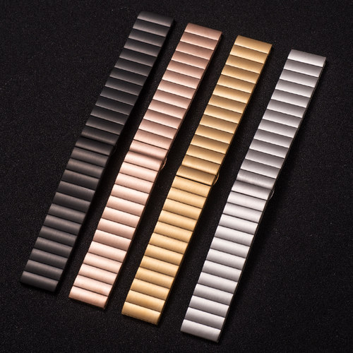 表带磨砂钢带平接口适用华为苹果