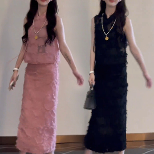 洋气流苏上衣半身裙显瘦两件套潮 新中式 国风套装 裙女2025夏季 新款