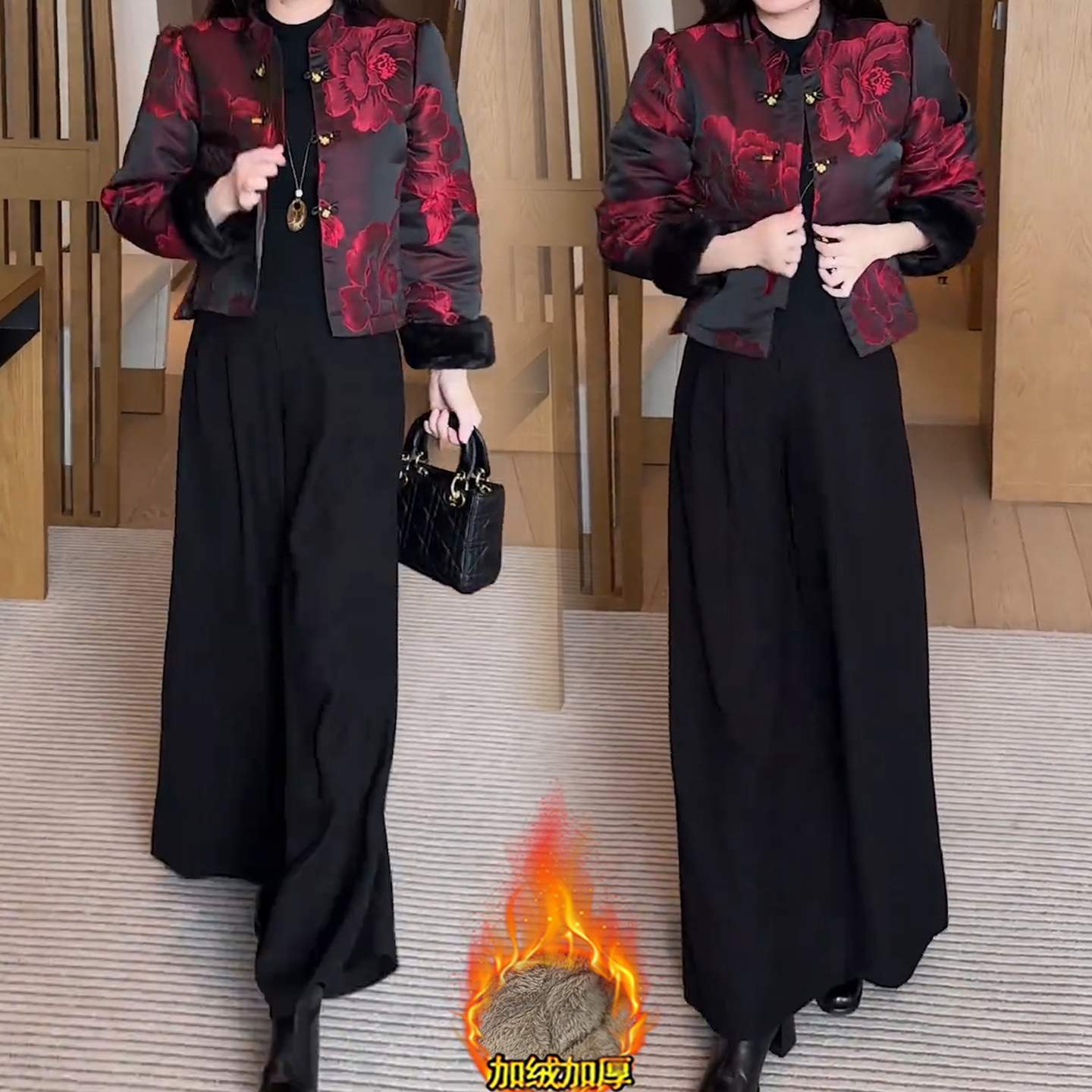 新中式国风加厚加绒外套女