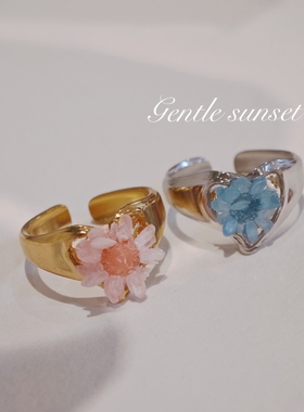 勇敢爱手作创意巴西小雏菊永生花戒指森系文艺小清新情侣闺蜜礼物