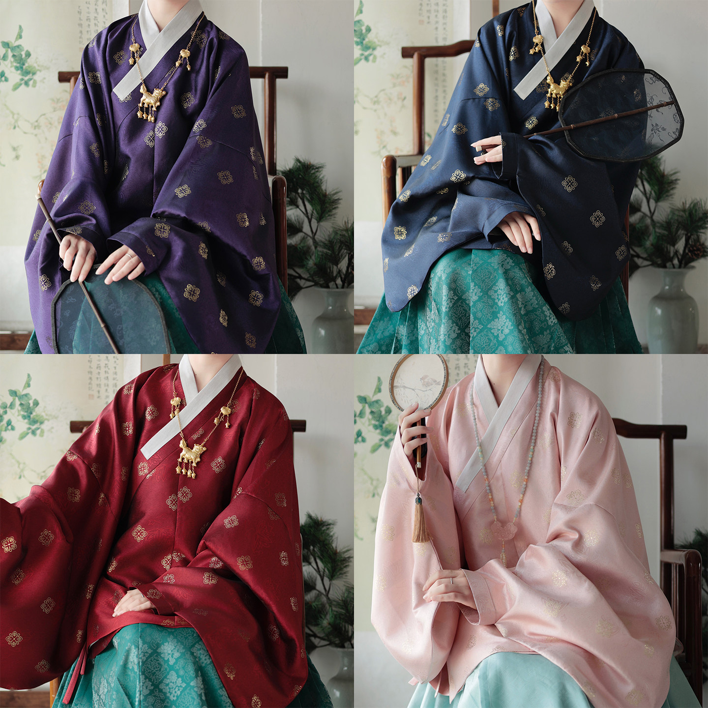 摸鱼儿 明制织金暗纹纱 交领琵琶袖短袄春秋汉服