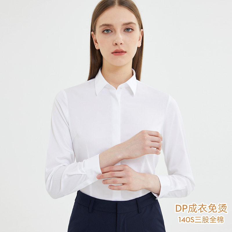 140S/3纯棉DP成衣免烫女衬衫