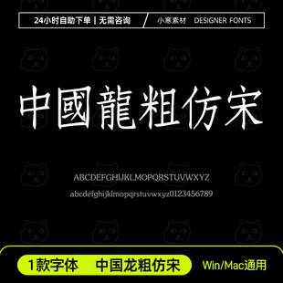 中国龙粗仿宋 台湾繁体字体安装包古风书法字体Ps/Ai/Cdr设计字库