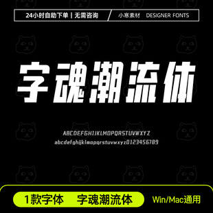 字魂潮流体创意海报标题中文字体安装包Ps/Ai/Cdr设计师下载素材