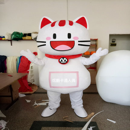 吉祥物招银猫头套道具装扮卡通舞台服装行走展示装饰服毛绒玩偶