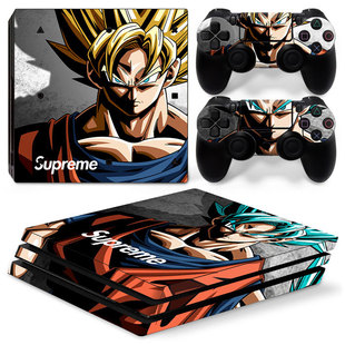 PS4PRO贴纸PS4 pro机身手柄贴膜龙珠 悟空超多款不留胶可来图定制