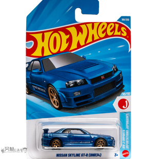 2026K-199号 NISSAN SKYLINE GT-R(BNR34) 日产 蓝色 风火轮小车