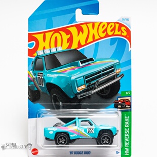 2024H-38号 '87 道奇 D100 湖水蓝色风火轮火辣小跑车hotwheels