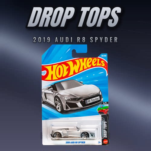 2026P-130号 2019 奥迪R8 SPYDER 银色 风火轮小跑车hotwheels