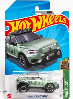 2023M-201号沃尔沃XC40 RECHARGE绿色风火轮火辣小跑车hotwheels