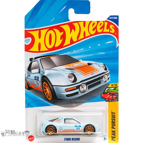 2025Q-247号 FORD RS200 福特 GULF天蓝色 风火轮小跑车hotwheels