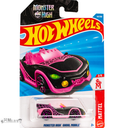 2026H-48号 MONSTER HIGH GHOUL 怪物高中黑粉色风火轮hotwheels