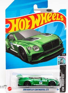 2023B-44号2018宾利欧陆GT3绿色风火轮火辣小跑车hotwheels