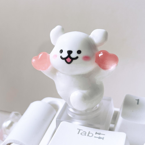 线条小狗键帽3D立体透光