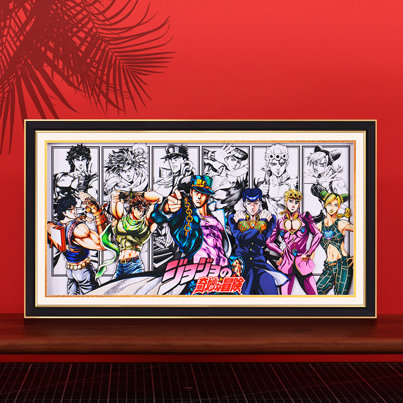 jojo的奇妙冒险六大主角合照动漫立体装饰画手工剪裁工艺卧室挂画