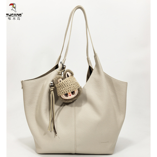 啄木鸟女包2026新款 轻奢小众洋气单肩潮 包包大容量托特包软皮时尚