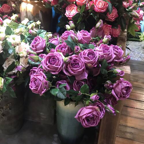 绢花玫瑰花冠顺花艺手感保玫瑰