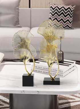 创意高端银杏叶饰品现代无障碍豪华客厅电视柜咖啡桌入口酒柜斯堪