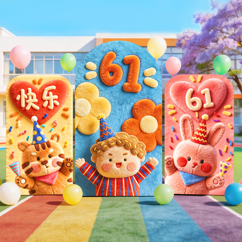 61六一儿童节日装饰氛围布置KT板