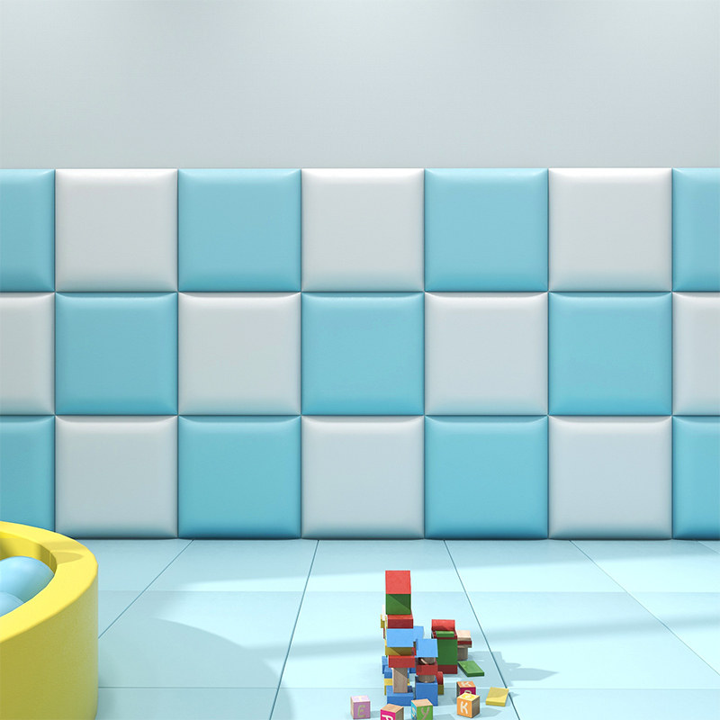 加厚自粘简约纯色墙围装饰3d立体墙贴纸幼儿园背景墙裙软包防撞贴