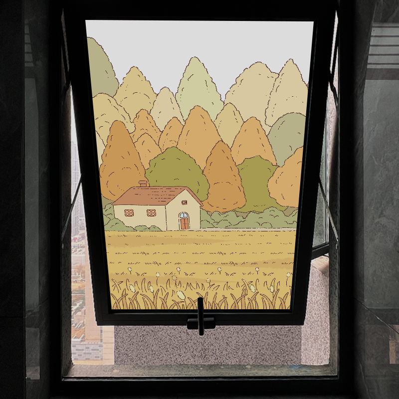 磨砂玻璃贴纸窗户防走光防窥全遮光不透明办公室浴室卫生间窗纸膜