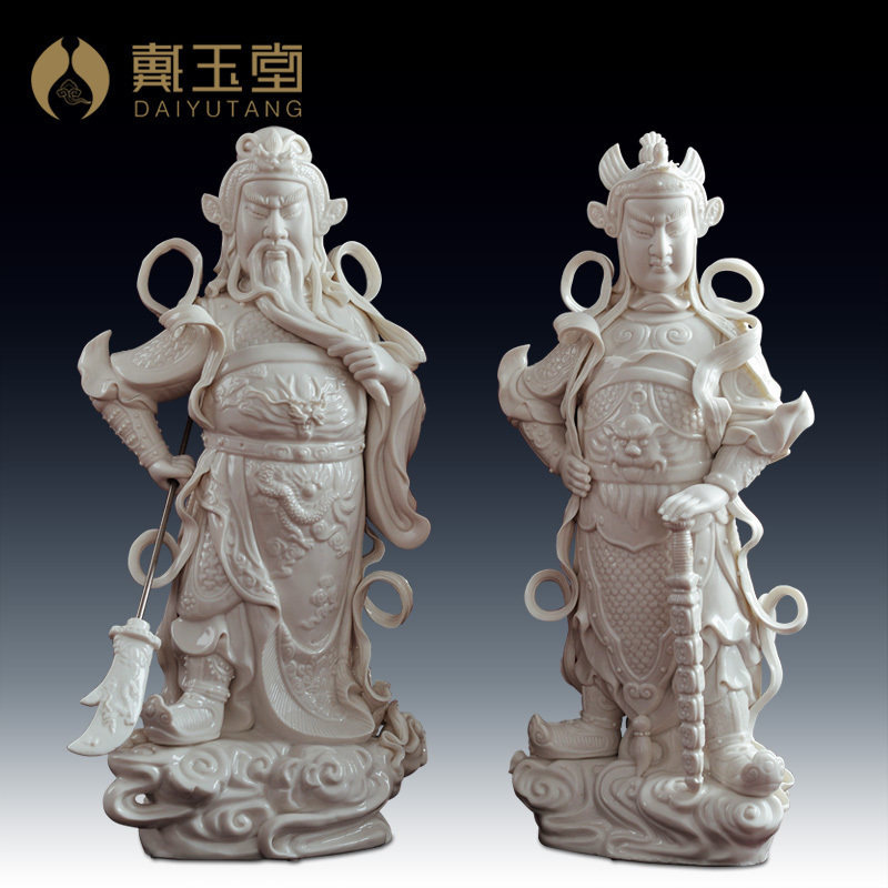 戴玉堂陶瓷伽蓝菩萨关帝武财神用供奉护法韦陀菩萨关公摆件