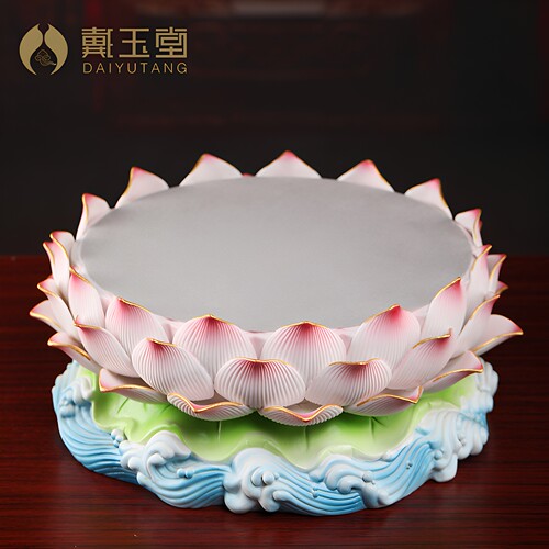 戴玉堂陶瓷莲花座佛像供奉底座