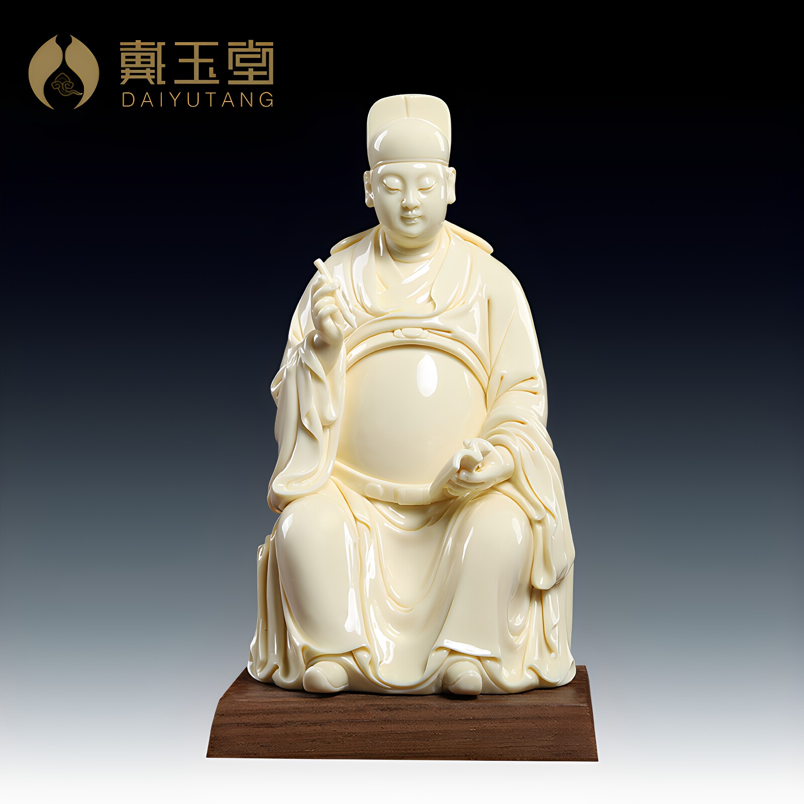 戴玉堂德化白瓷文昌帝君神像摆件图片